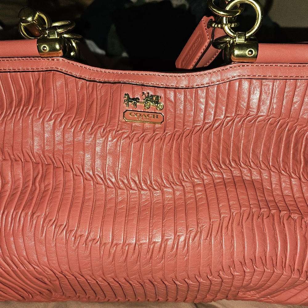 Coach Coral Leather Handbag NWOT